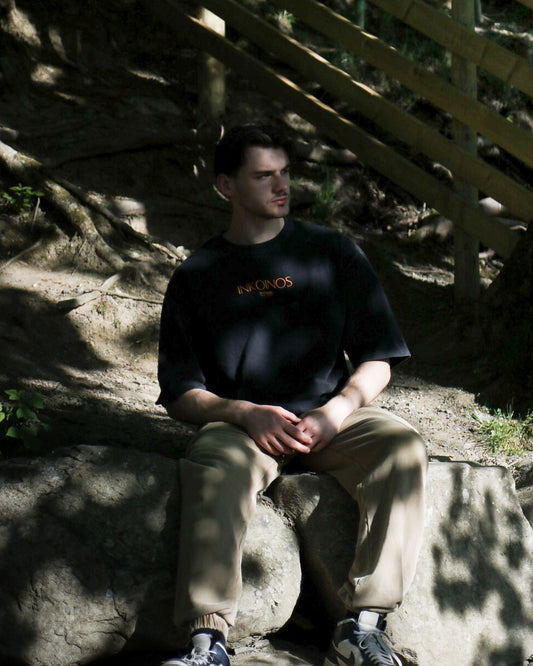 Embroidered ‘Succession’ Acid Wash Boxy Oversized T-Shirt